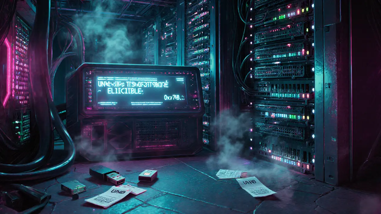 A hidden server room with glowing network cables and a terminal displaying UNBOUND TESTNET eligibility.
