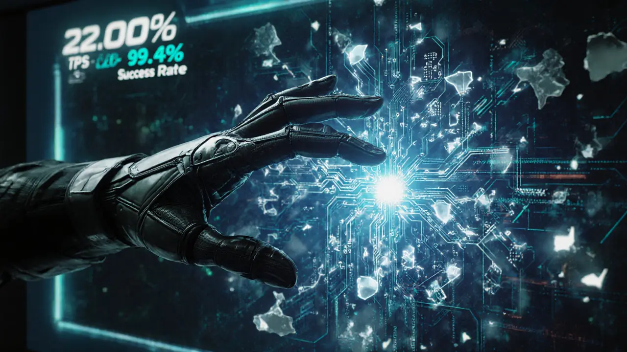 Hand manipulating floating zk-SNARK and zk-STARK circuit diagrams in a neural interface.