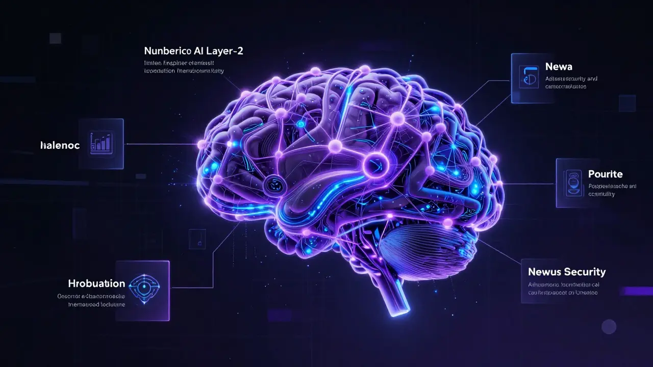 Abstract neural network representing Numerico AI Layer-2 technology