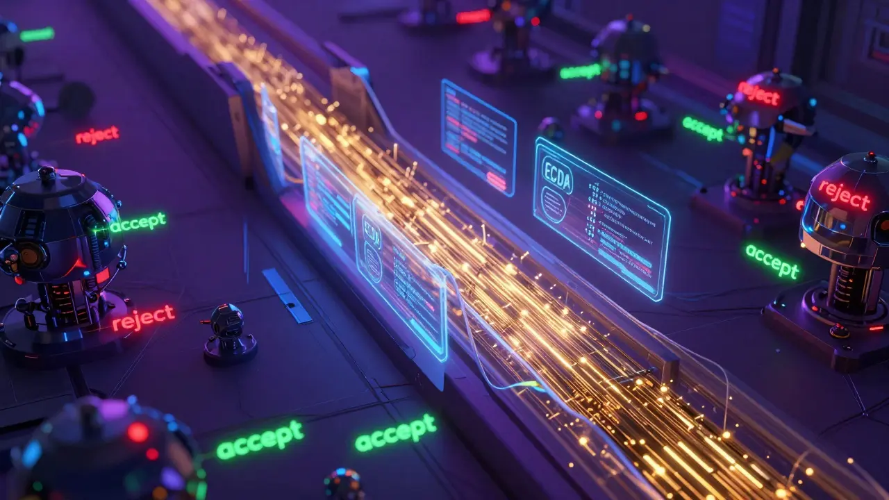 Holographic blockchain nodes verifying a transaction using elliptic curve cryptography.