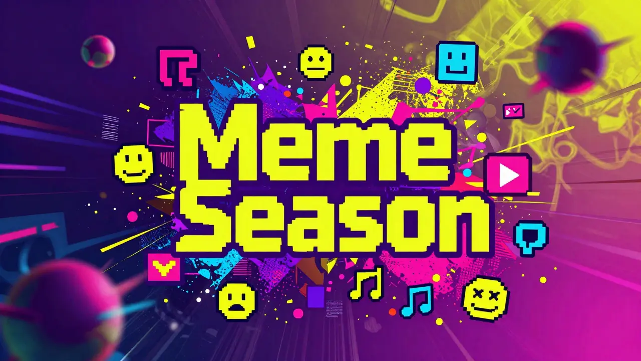 Abstract cyberpunk art representing meme culture in gaming