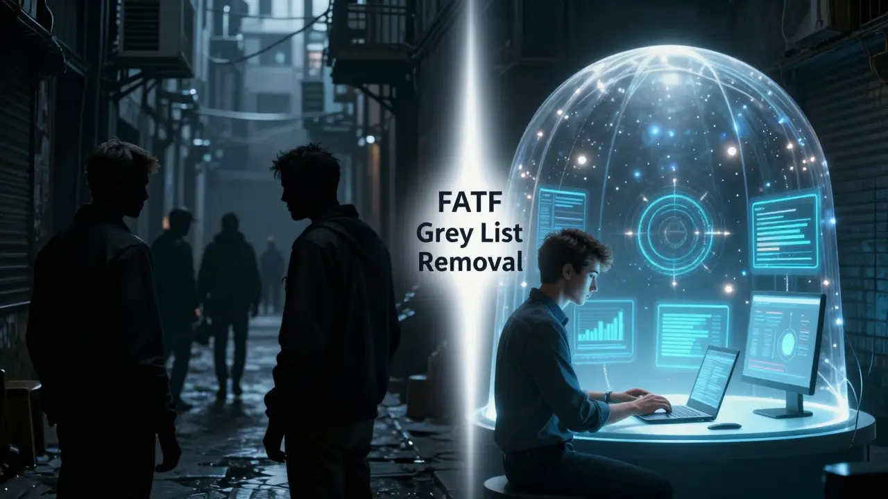 Conceptual art contrasting unregulated P2P trading with new licensed crypto markets