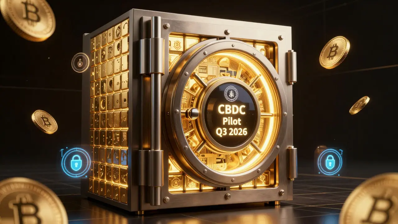 Digital vault symbolizing the future Central Bank Digital Currency (CBDC) initiative