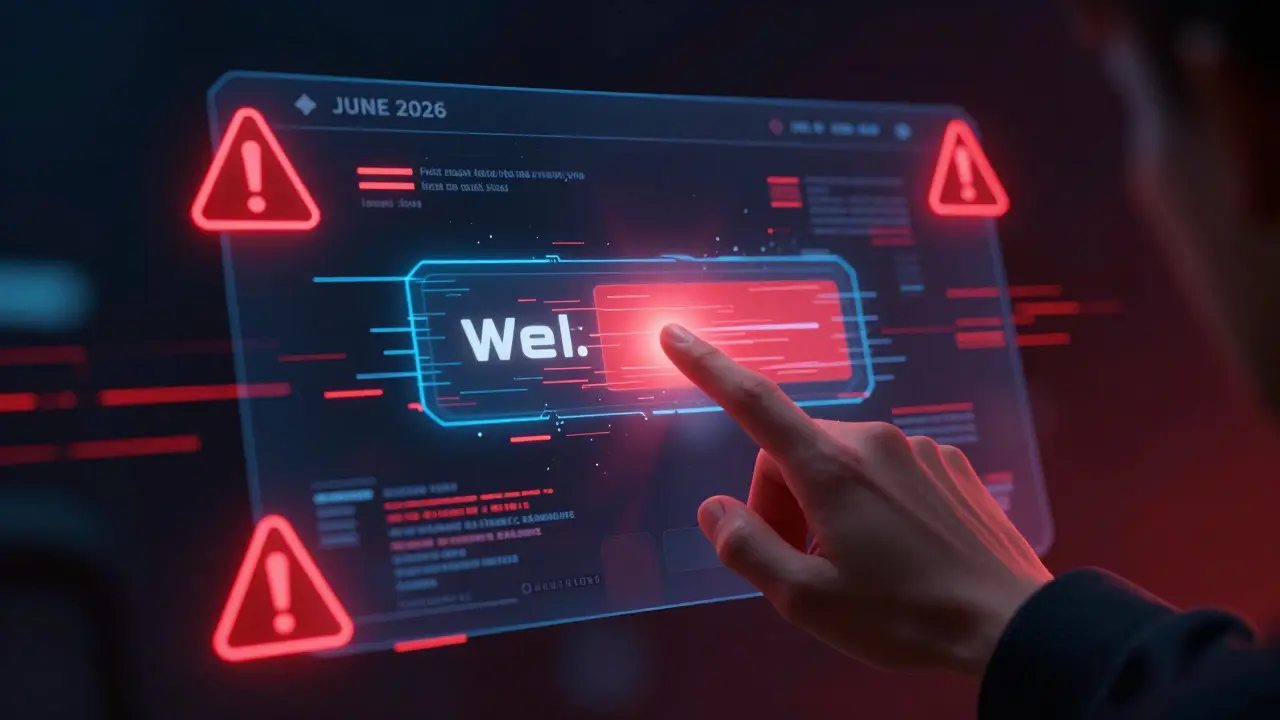 Glitching wallet connection screen with red warning signs in cyberpunk style
