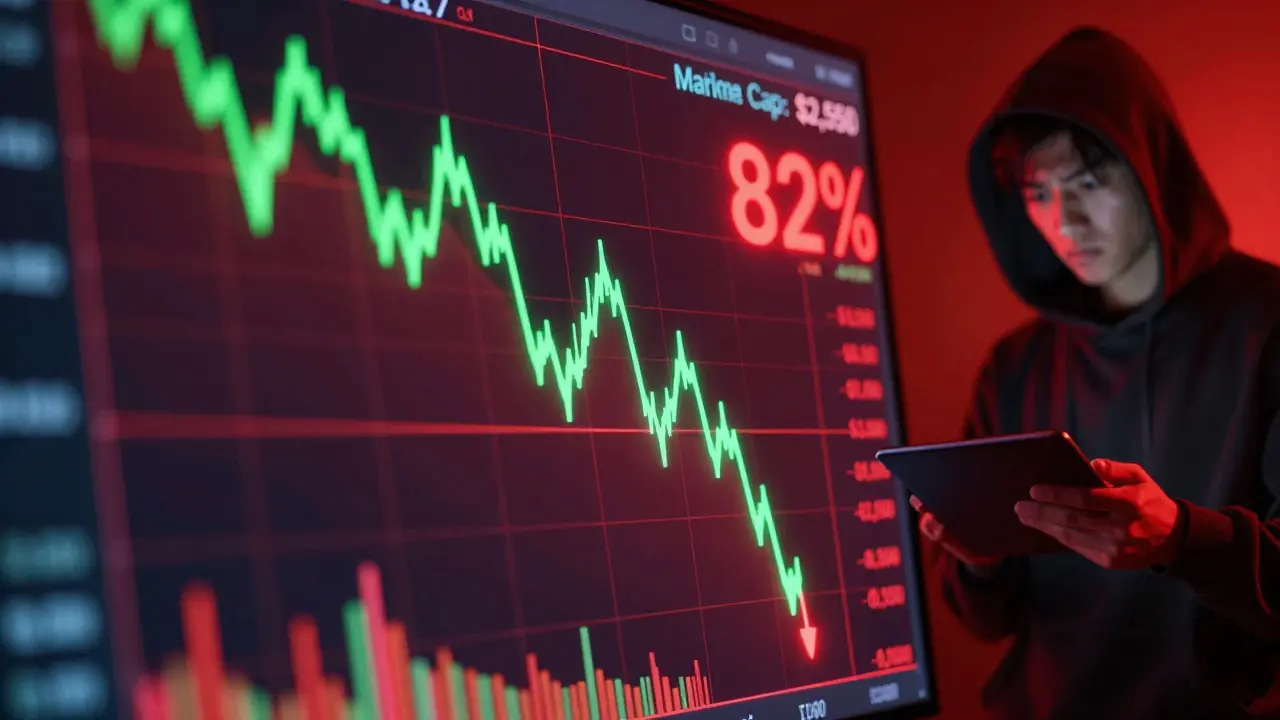 Visualizing the dramatic price crash and low volume of SEXY PEPE token