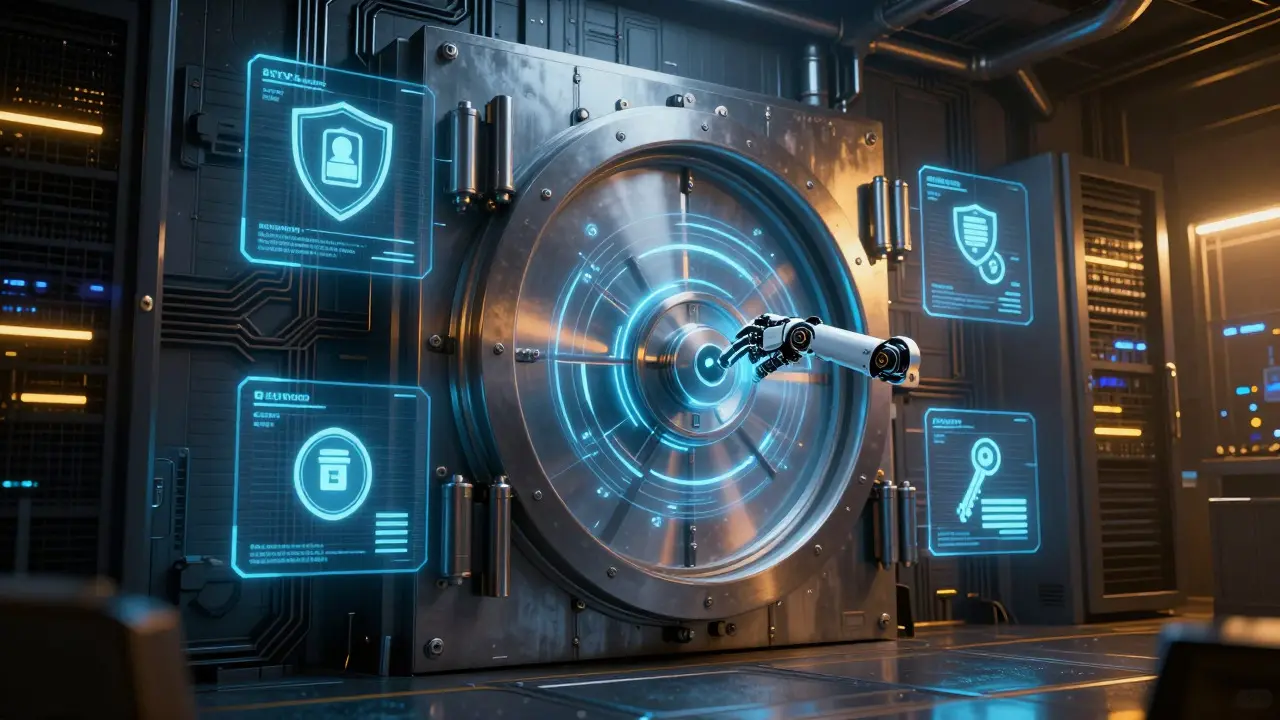 Futuristic vault representing decentralized exchange security