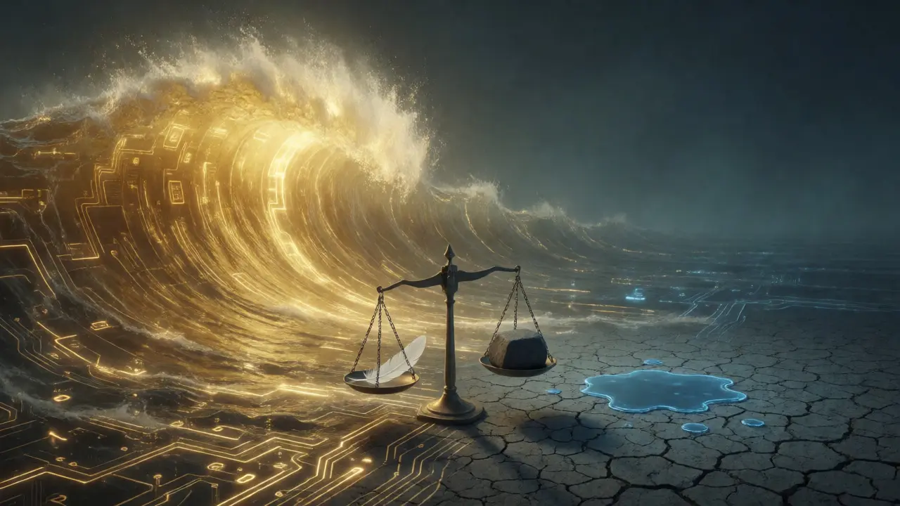 Contrast between massive liquidity waves and a stagnant small pool