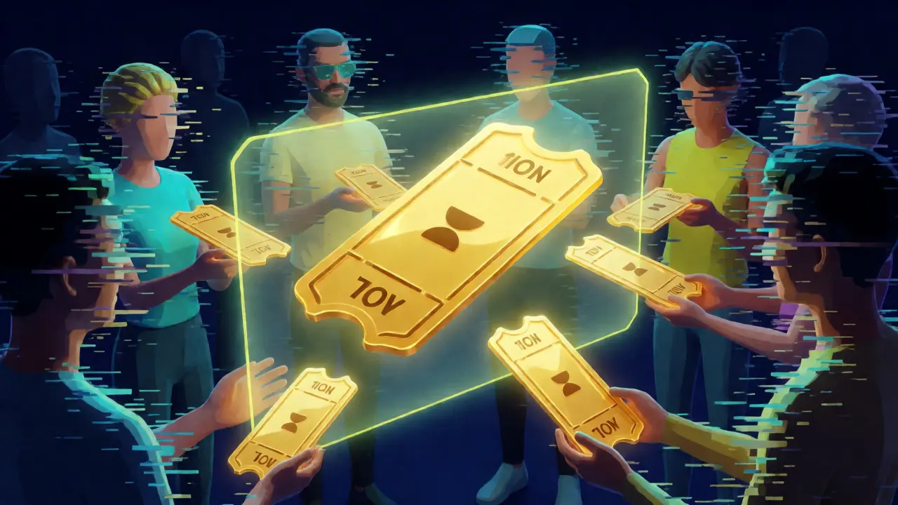 Holographic golden tickets symbolizing MOONED airdrop referrals